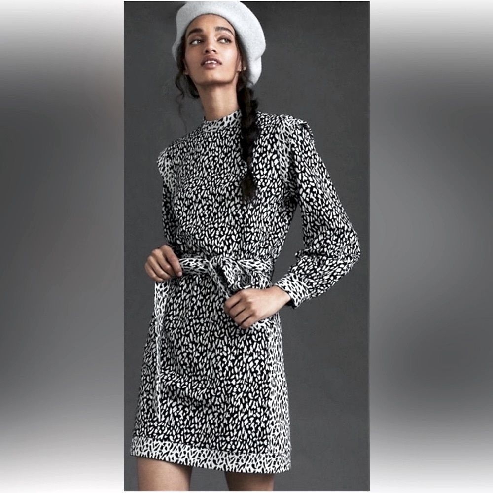 Anthropologie - Hutch Animal Print Mini Dress w Coordinated Detailing ZB1